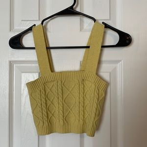 Yellow knit crop top